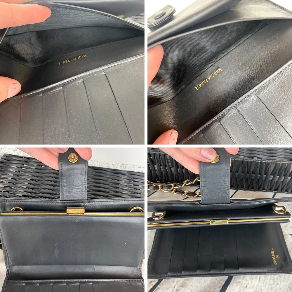 CHANEL leather wallet crossbody on chain - Picture 10 of 16